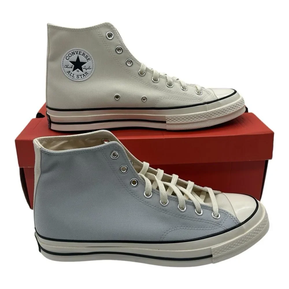 Converse Chuck 70 Hi Shoes Men's Size 9.5‎ Ghosted White Blue Sneakers A04968C
